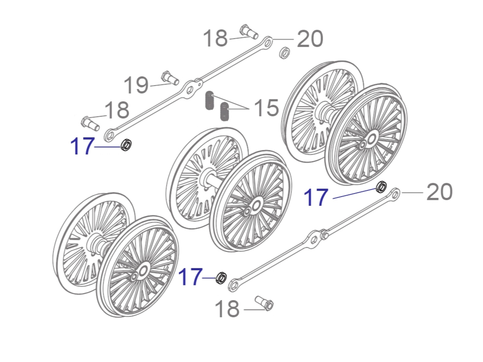 Märklin E206262 Distanzring für Kuppelstange (10 Stück) Modelleisenbahn