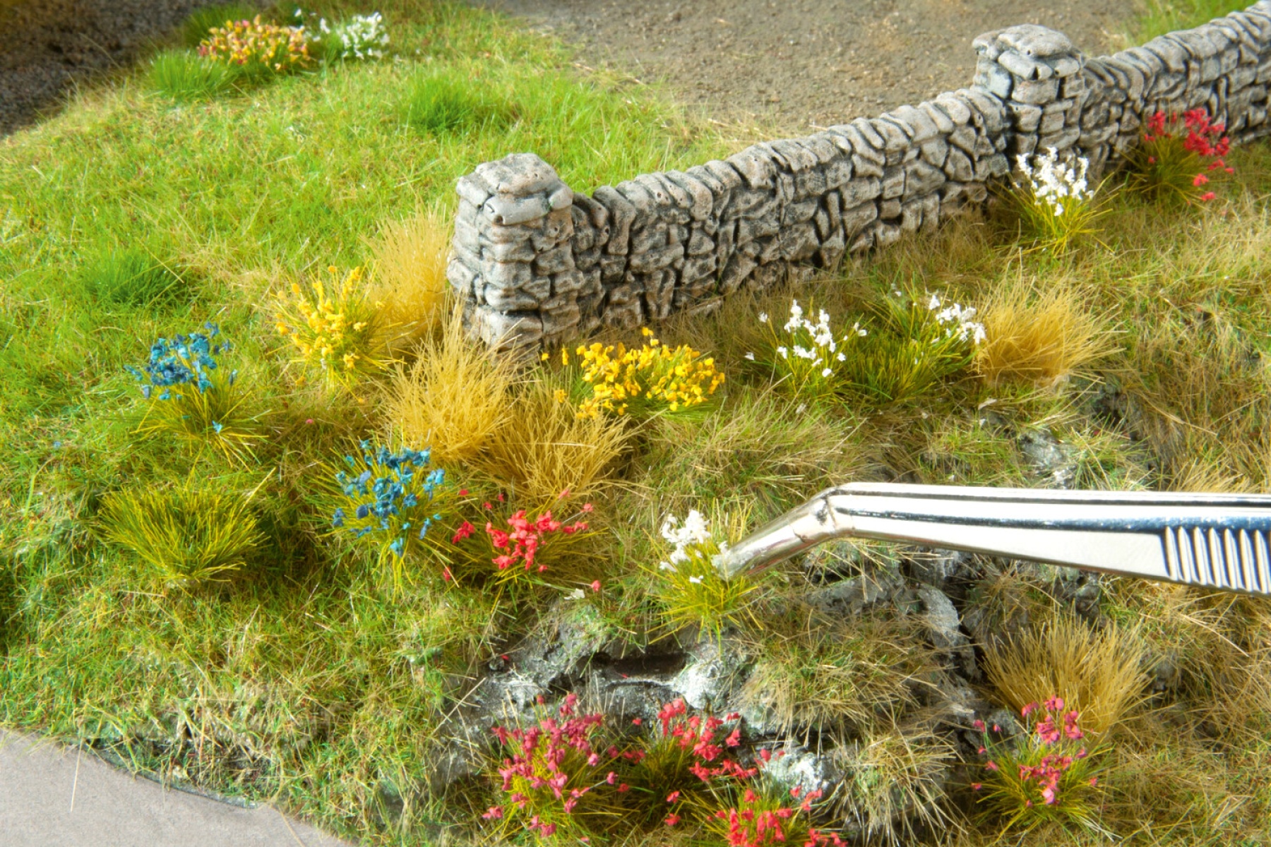 NOCH 06805 Blumen 250 Stück, grün-gelb, blau-weiß, Heide, Korn, Lavendel