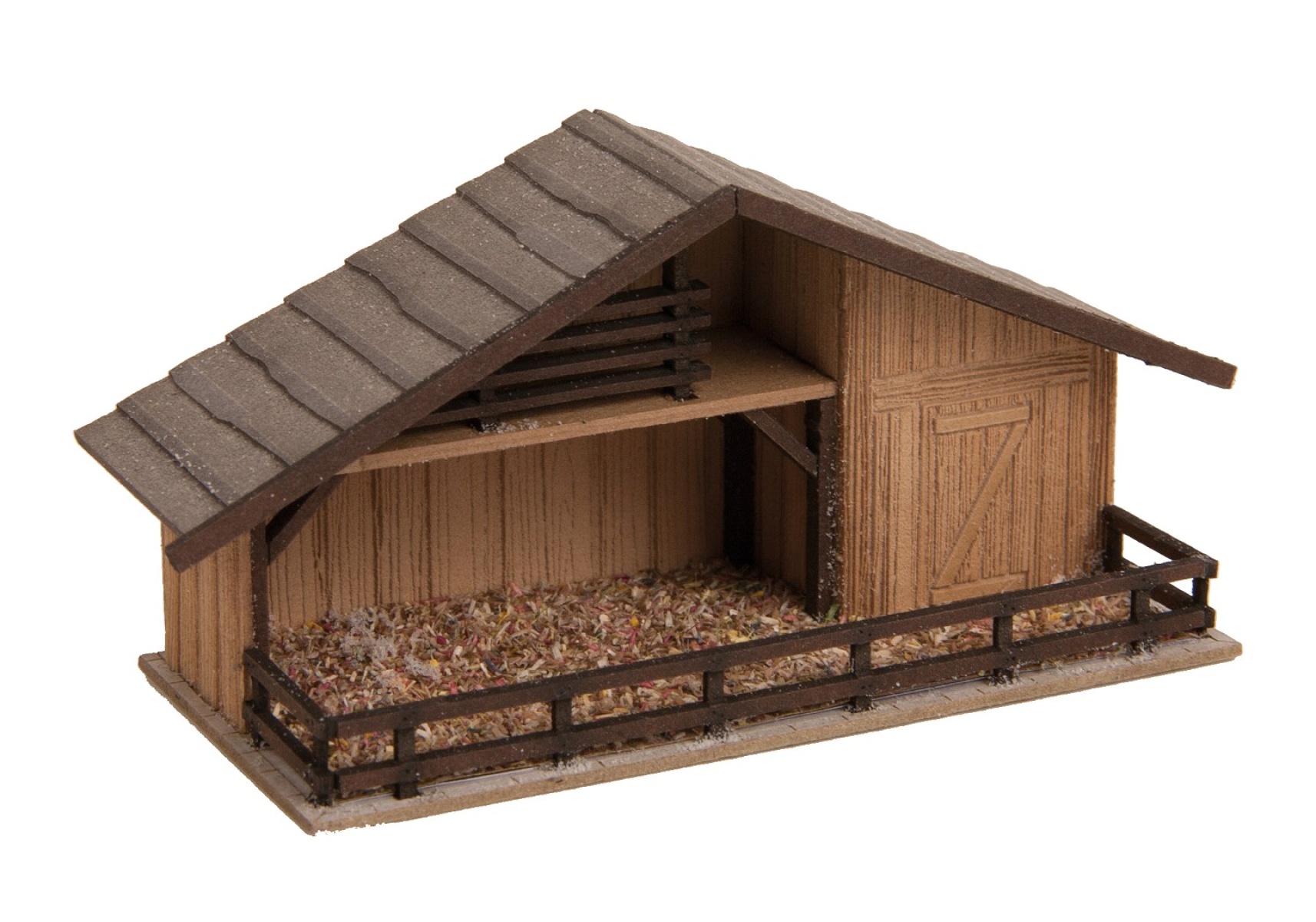 NOCH 14394 H0 Weihnachtsmarkt-Krippe mit Figuren in Holzoptik