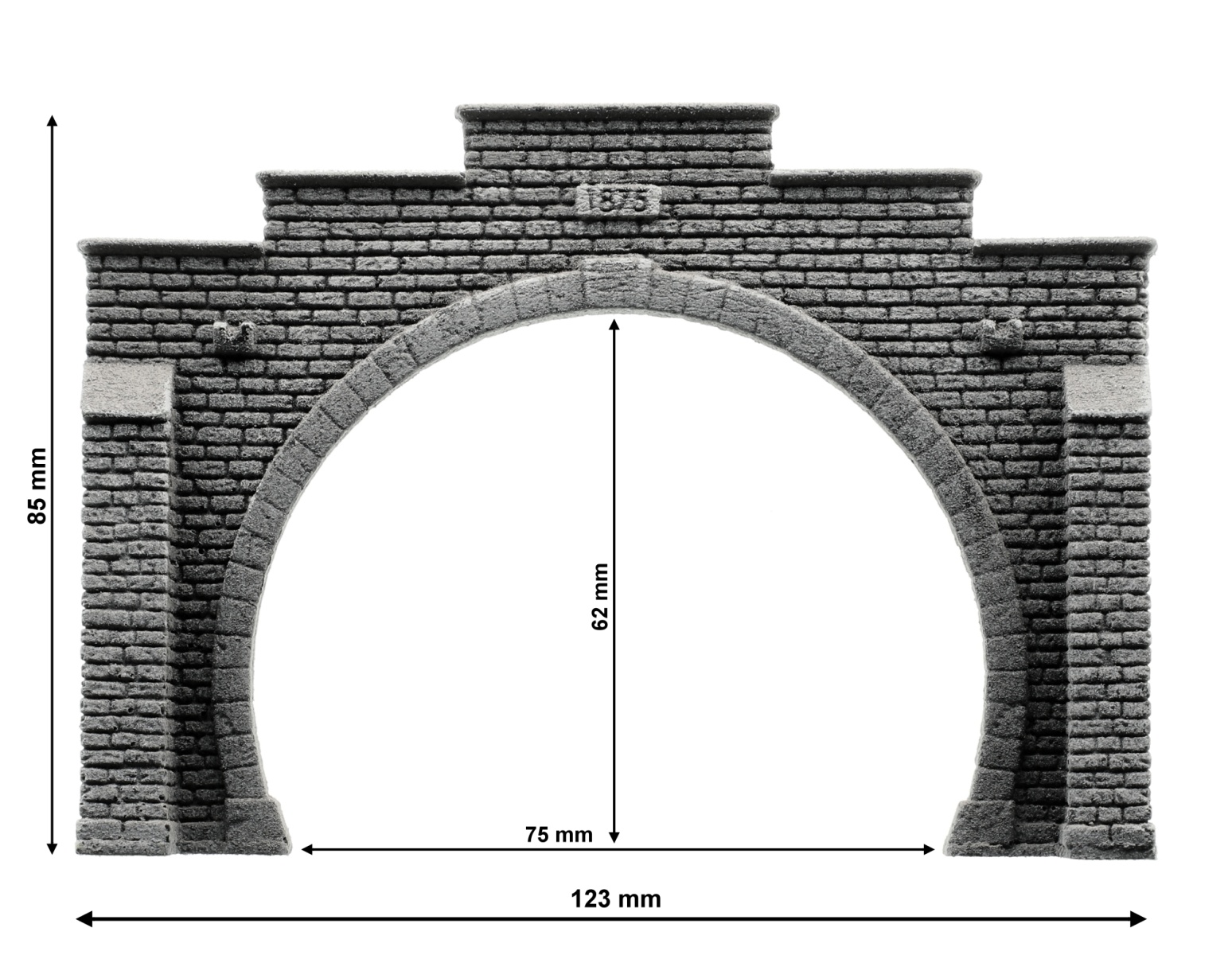 NOCH 34852 N Tunnel-Portal 2-gleisig, 12,3 x 8,5 cm 