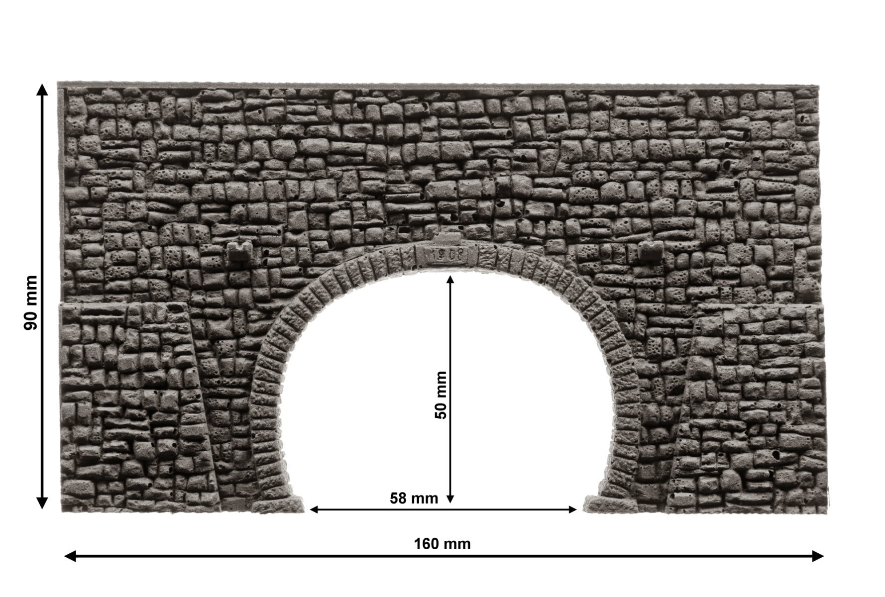 NOCH 34938 N Tunnel-Portal 2-gleisig, 16 x 9 cm 