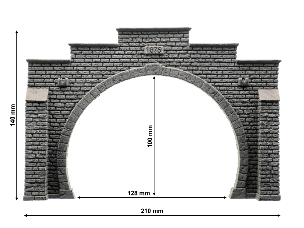 NOCH 58052 H0 Tunnel-Portal 2-gleisig, 21 x 14 cm