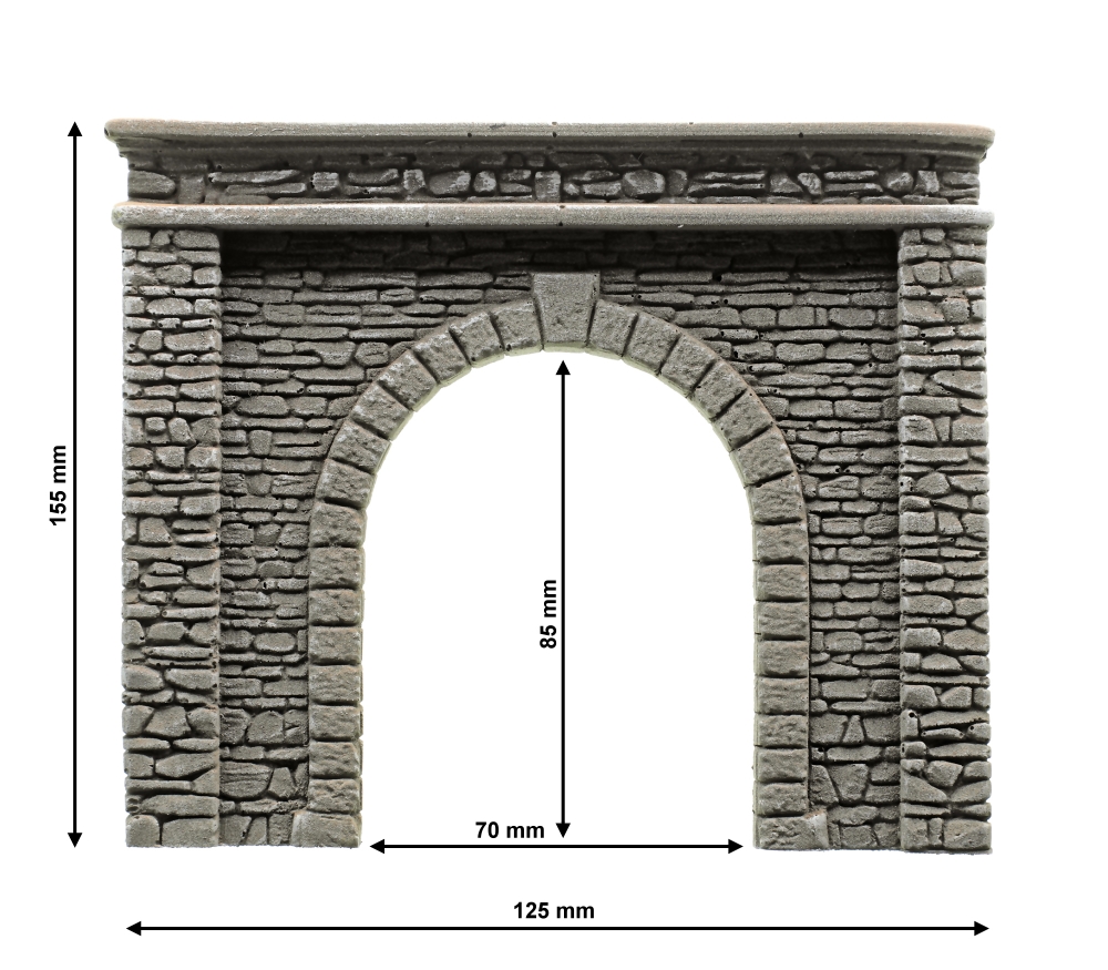 NOCH 58061 H0 Tunnel-Portal 1-gleisig, 15 x 12,5 cm