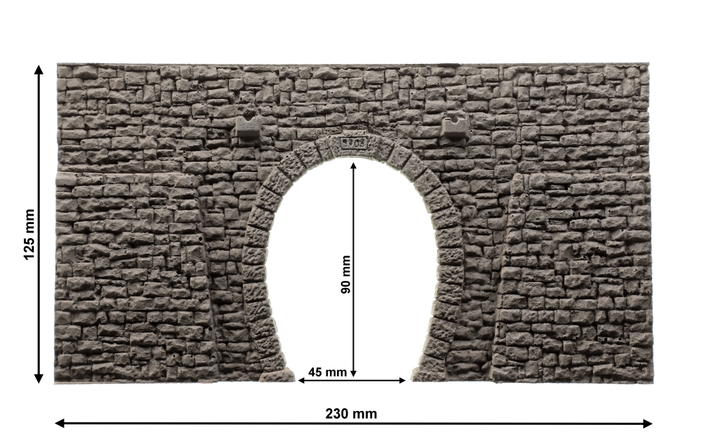 NOCH 58247 H0 Tunnel-Portal 1-gleisig, 23 x 12,5 cm