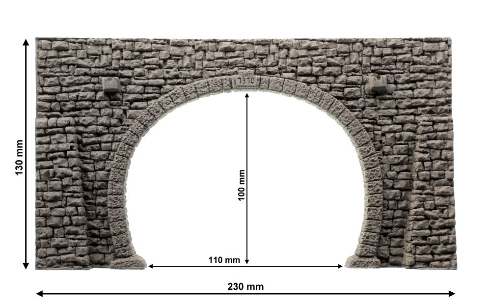 NOCH 58248 H0 Tunnel-Portal 2-gleisig, 23,5 x 13 cm