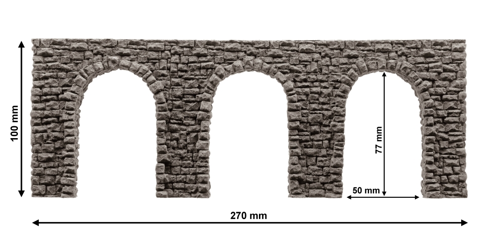 NOCH 58260 H0 Arkadenmauer offen, 27 x 10 cm