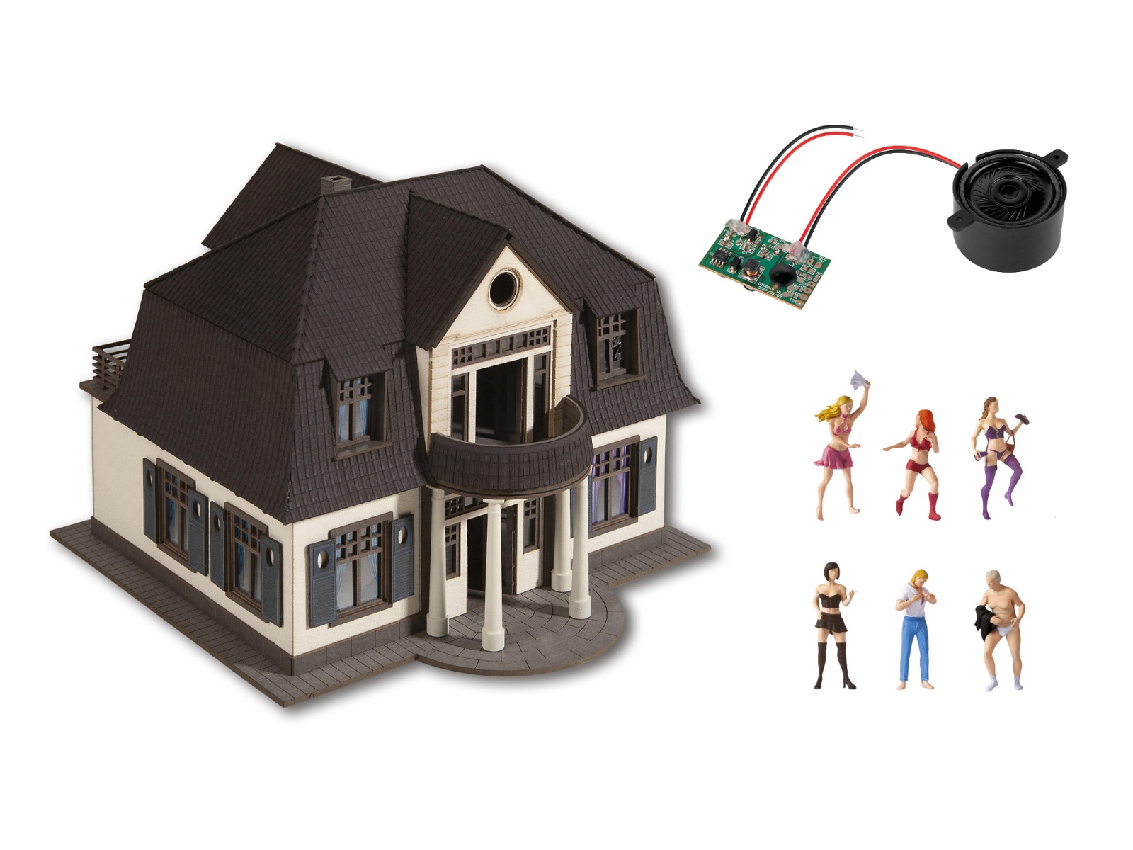 NOCH 66507 H0 Brennendes Freudenhaus mit micro-sound und Lichteffekten