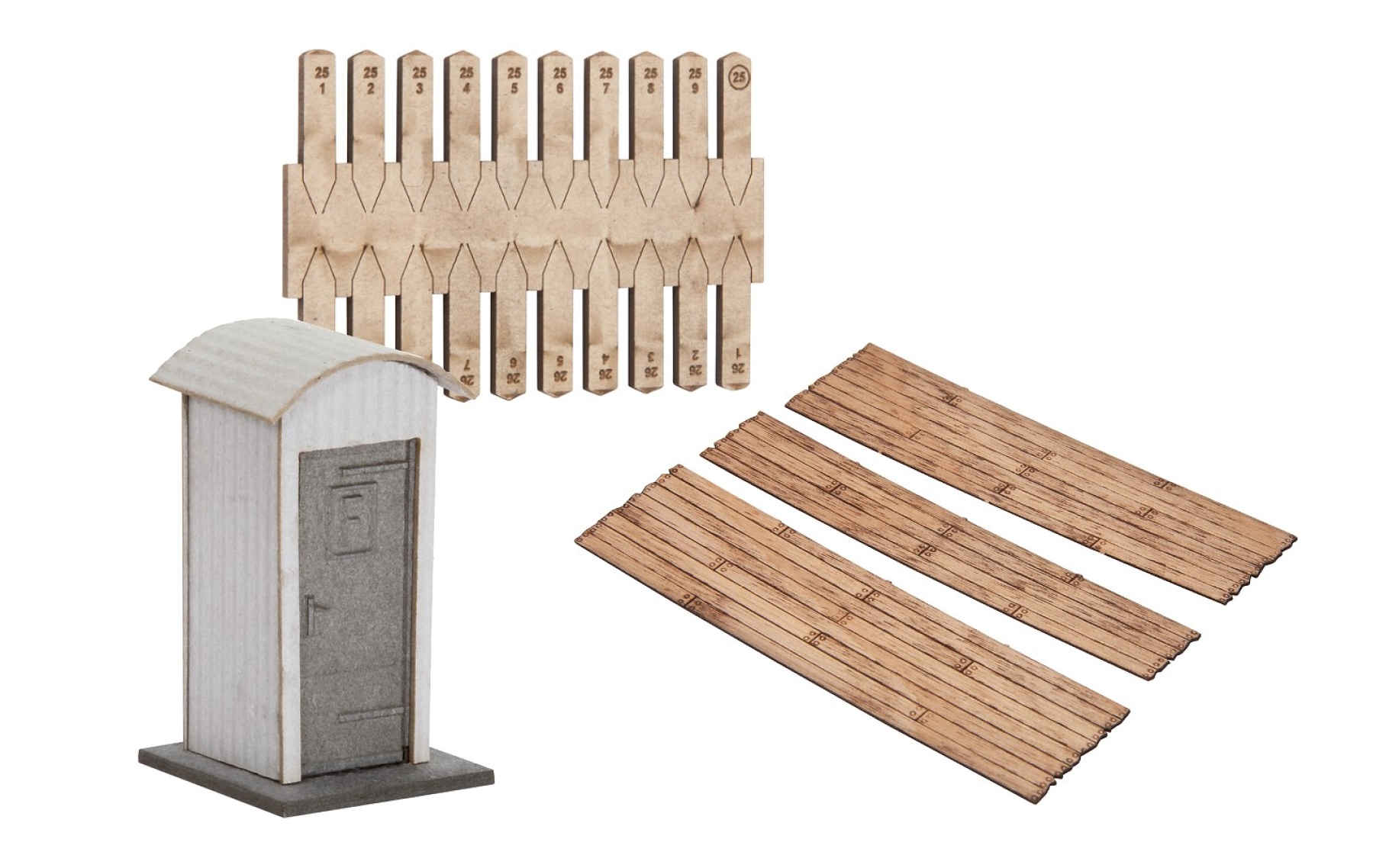 NOCH 66811 H0 Laser-Cut Deko-Set „Rechts und links der Gleise“