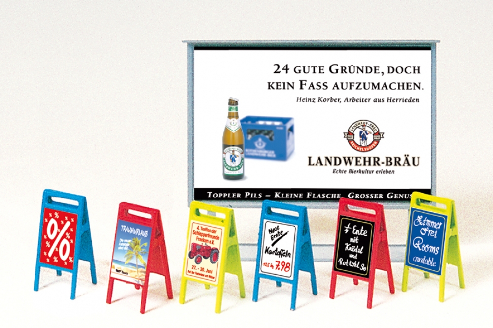 Preiser 17208 H0 Plakattafel, Werbeschilder