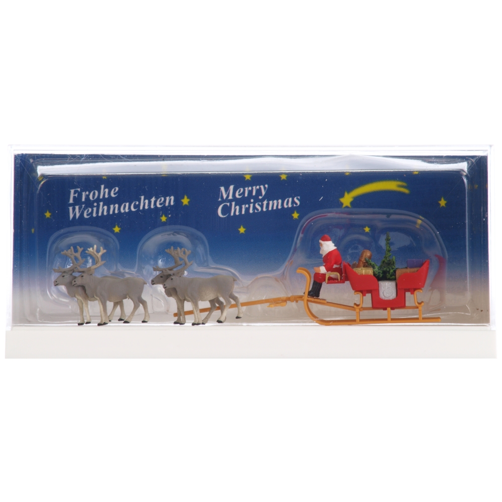 Preiser 30399 H0 Weihnachtsschlitten mit 4 Rentieren