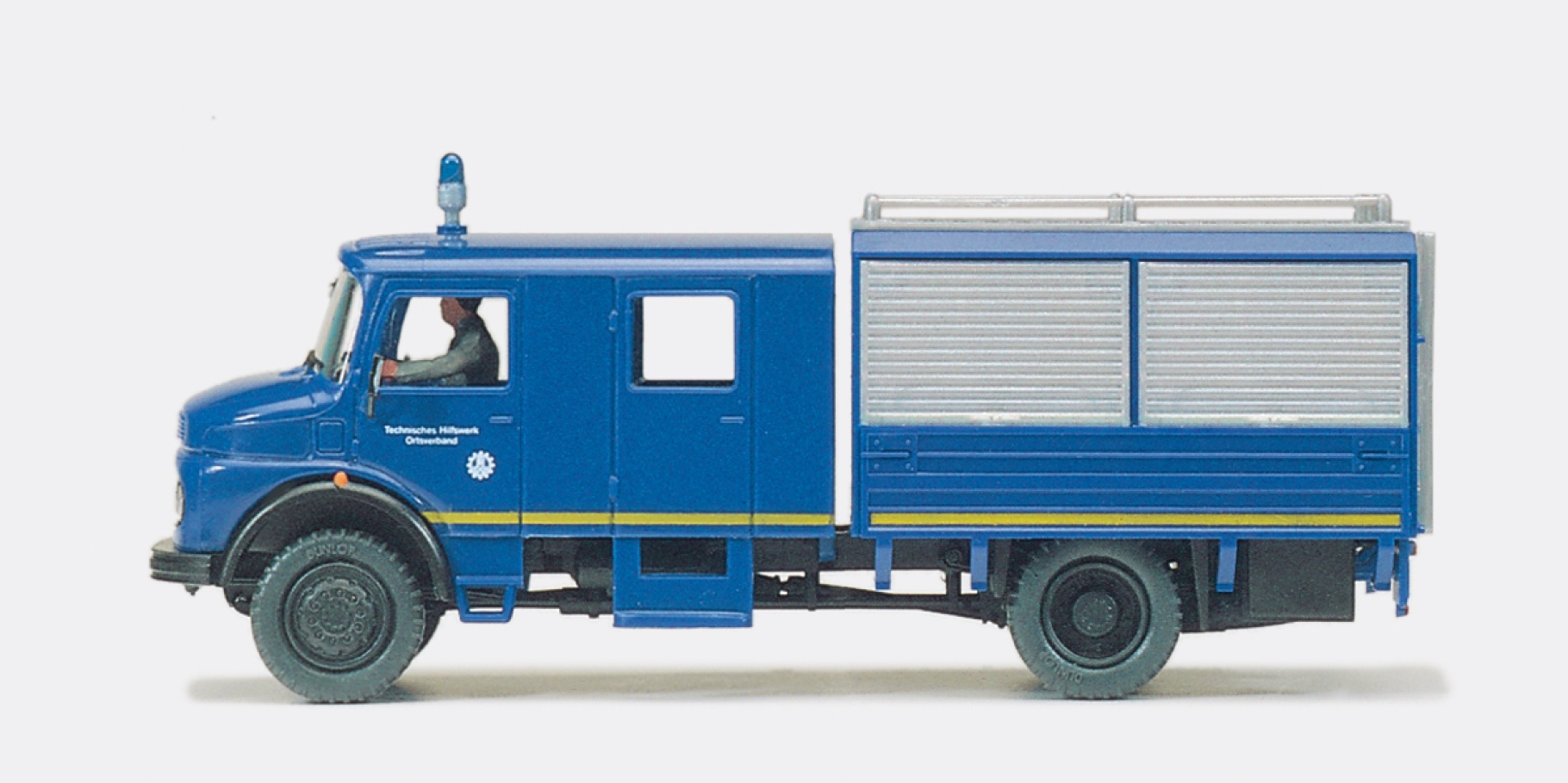 Preiser 37000 H0 Mannschaftskraftwagen MKW 72, Technisches Hilfswerk THW, Mercedes-Benz LA 1113 B/42 (Fertigmodell)