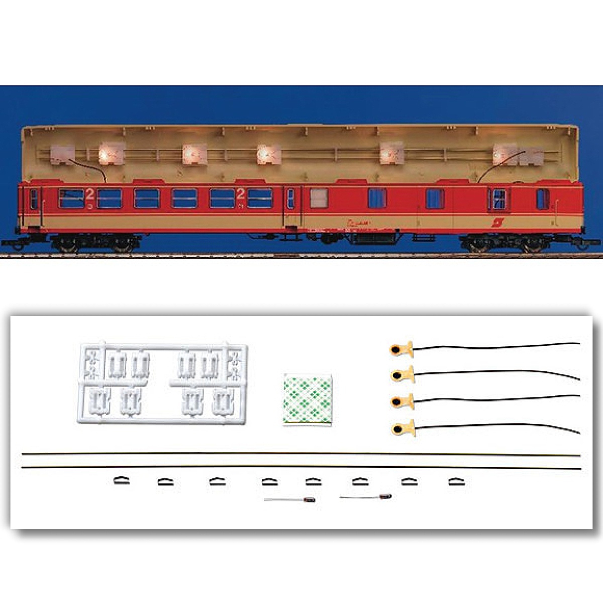 Roco 40361 H0 Universal-Beleuchtungssatz für 3-achsige Wagen 