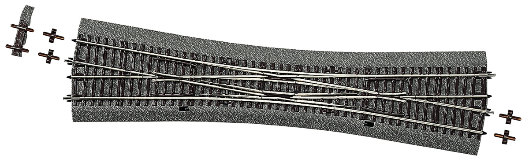 Roco 42549 H0 Doppelkreuzungsweiche 10° mit Bettung 