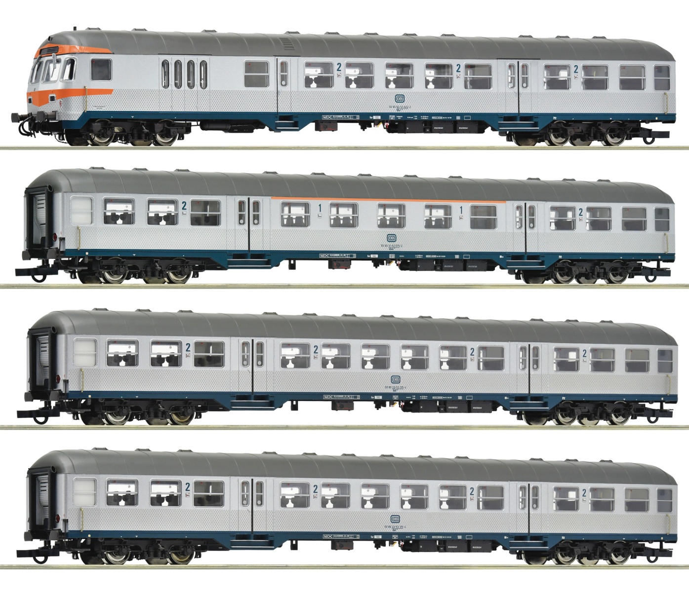 Roco 6200163 H0 Nahverkehrswagen „Silberling“, DB 4er-Set 