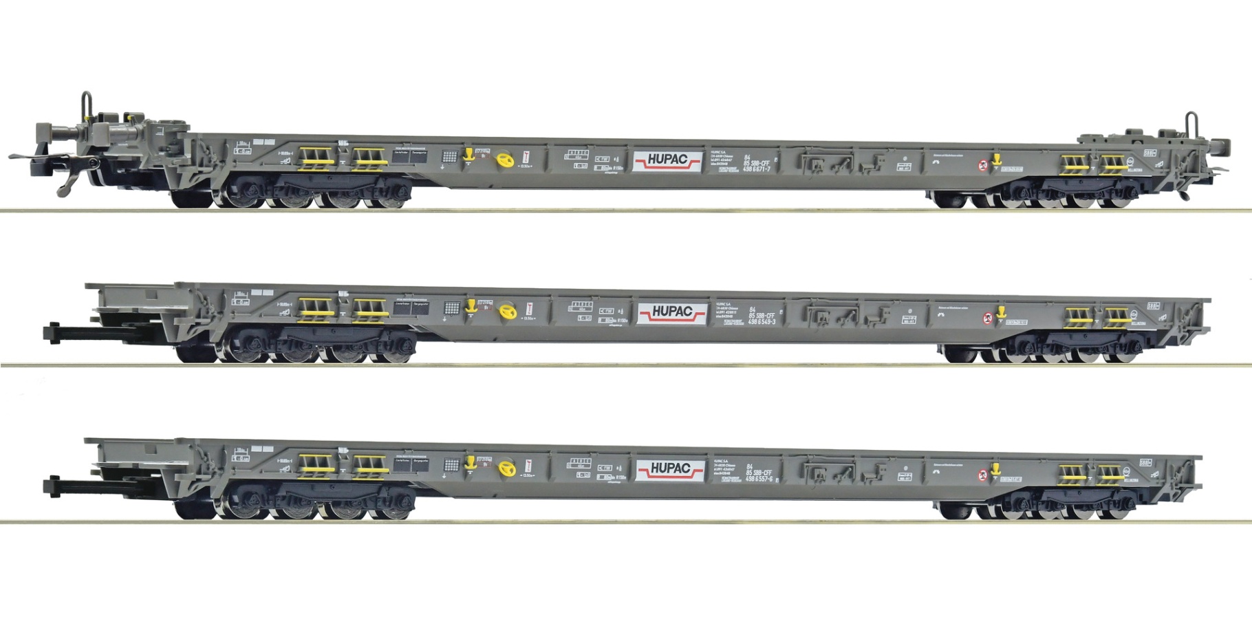 Roco 6600092 H0 Rollende Autobahn, HUPAC 3er-Set 