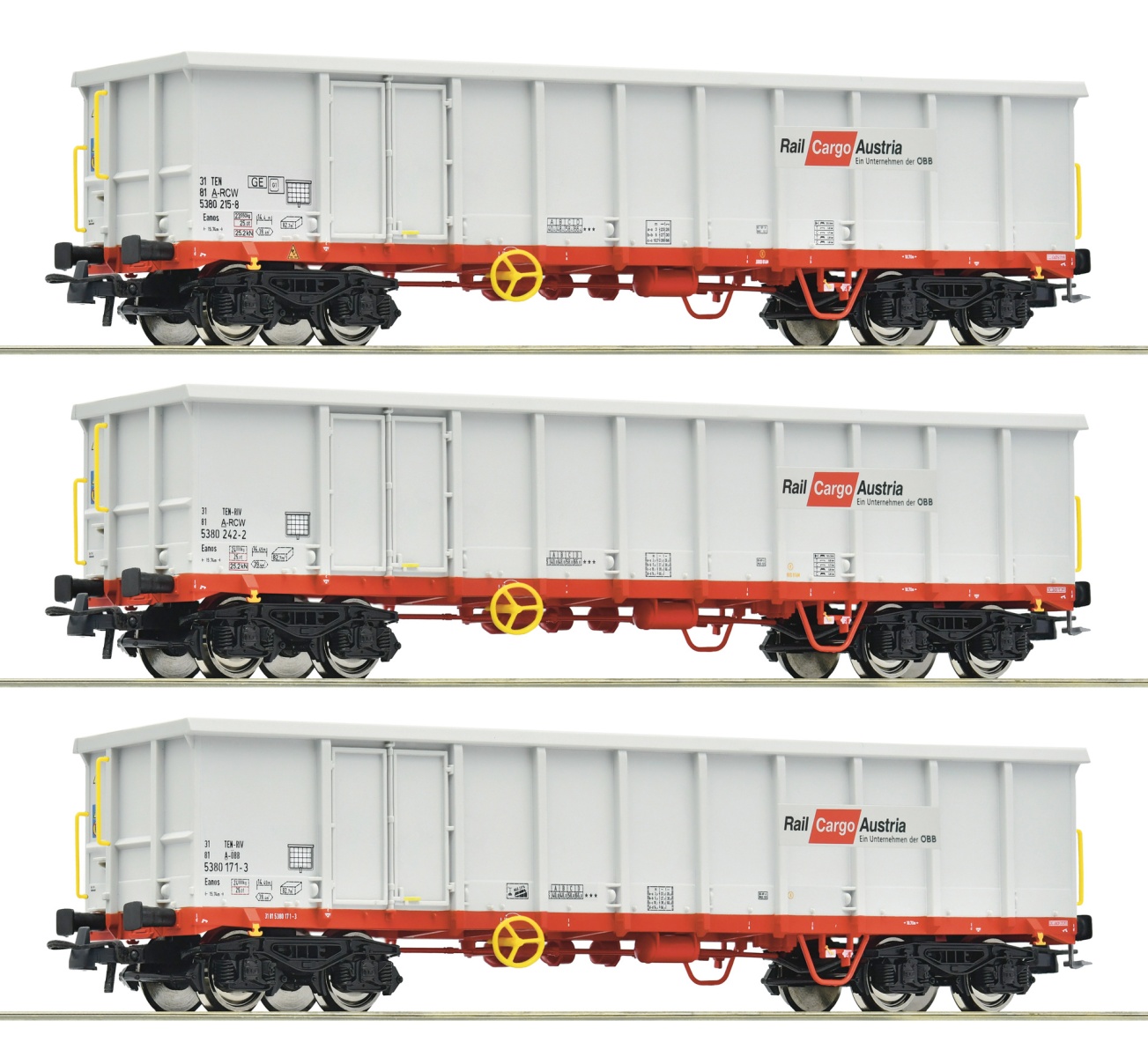 Roco 6600121 H0 Offene Güterwagen Eanos, ÖBB 3er-Set 