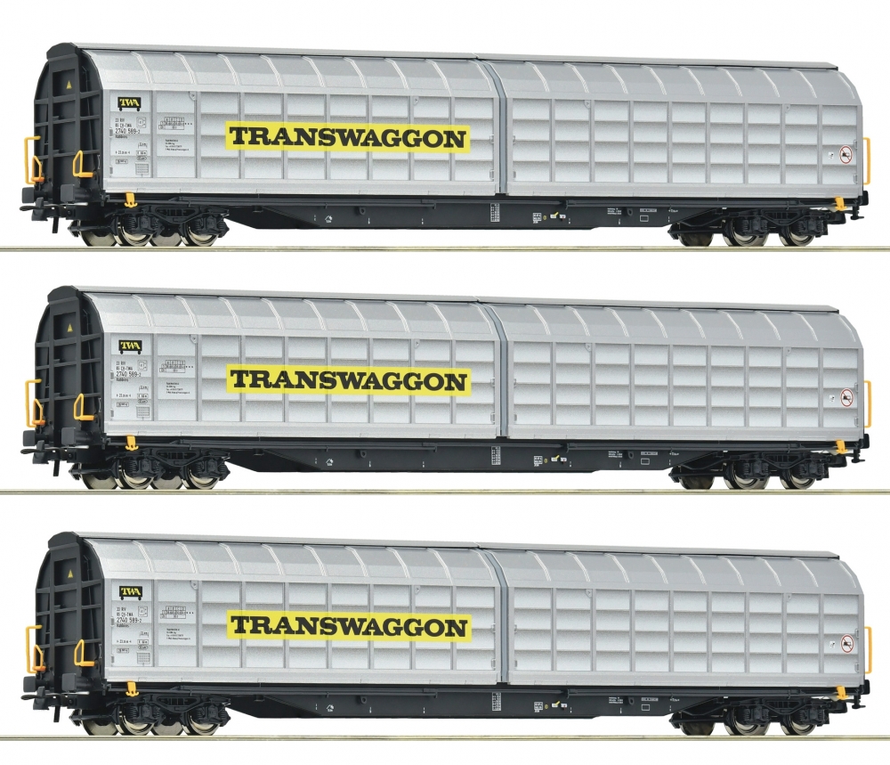 Roco 6600166 H0 Schiebewandwagen, Transwaggon 3er-Set