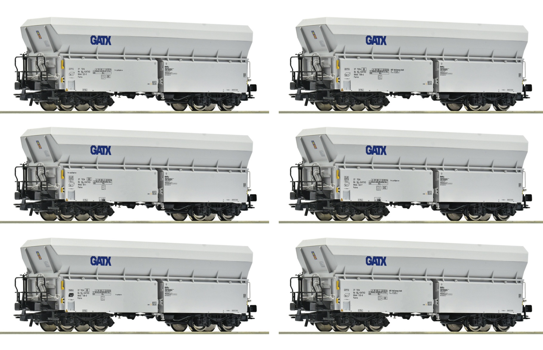 Roco 6600220 H0 Selbstentladewagen, GATX 6er-Set 