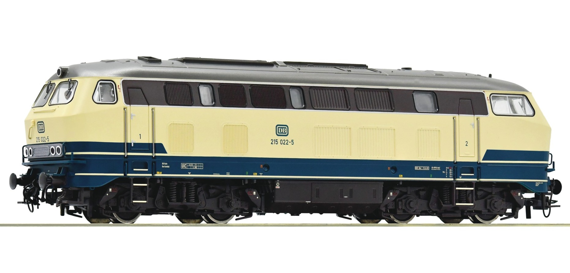 Roco 70760 H0 Diesellok BR 215, DB ozeanblau/beige 
