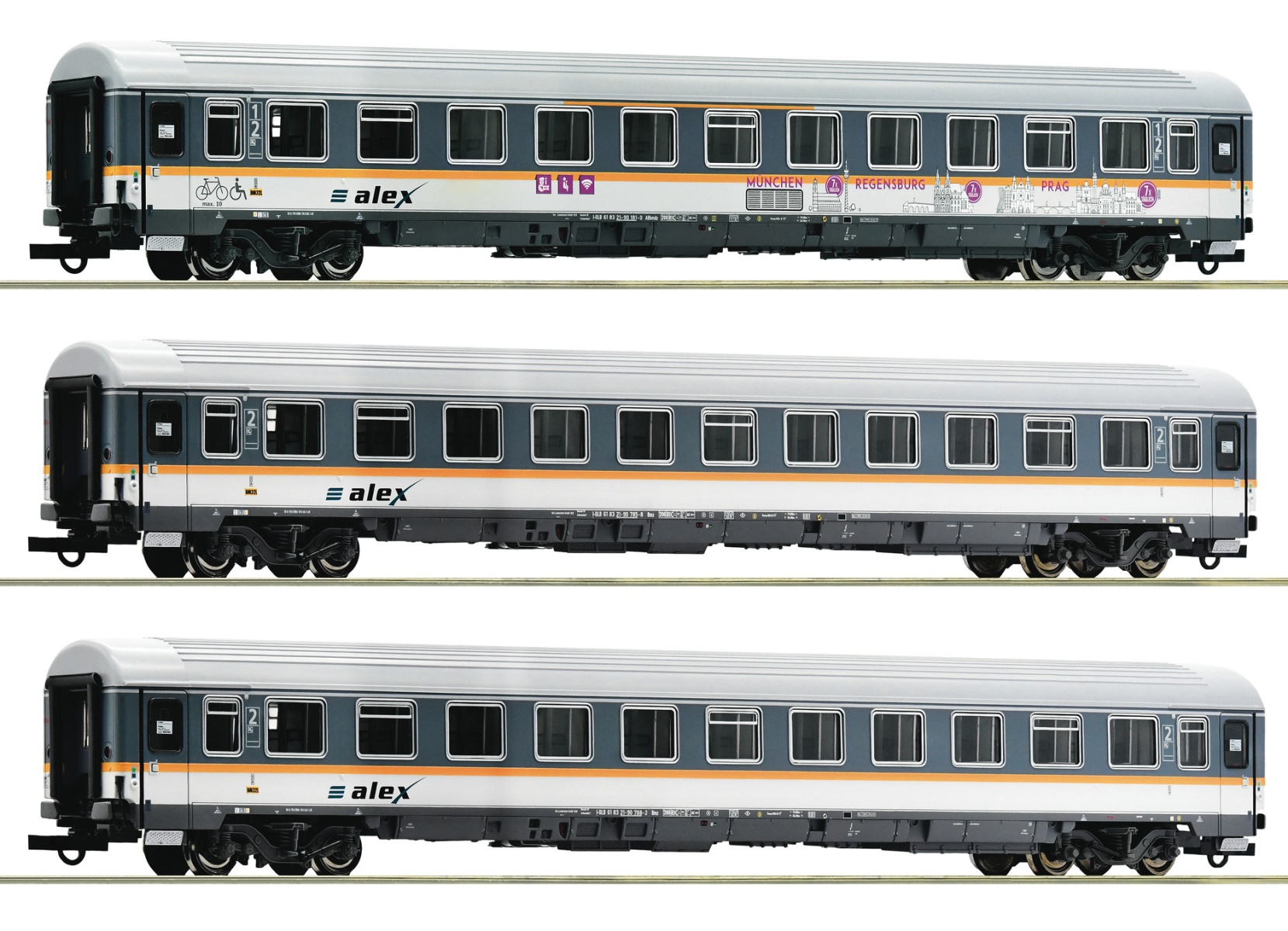 Roco 74018 H0 Eurofima-Wagen, Alex 3er-Set 