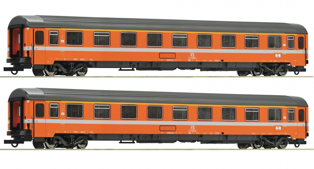 Roco 74033 H0 Eurofima-Schnellzugwagen für den EC „Mont Cenis“ 2er-Set