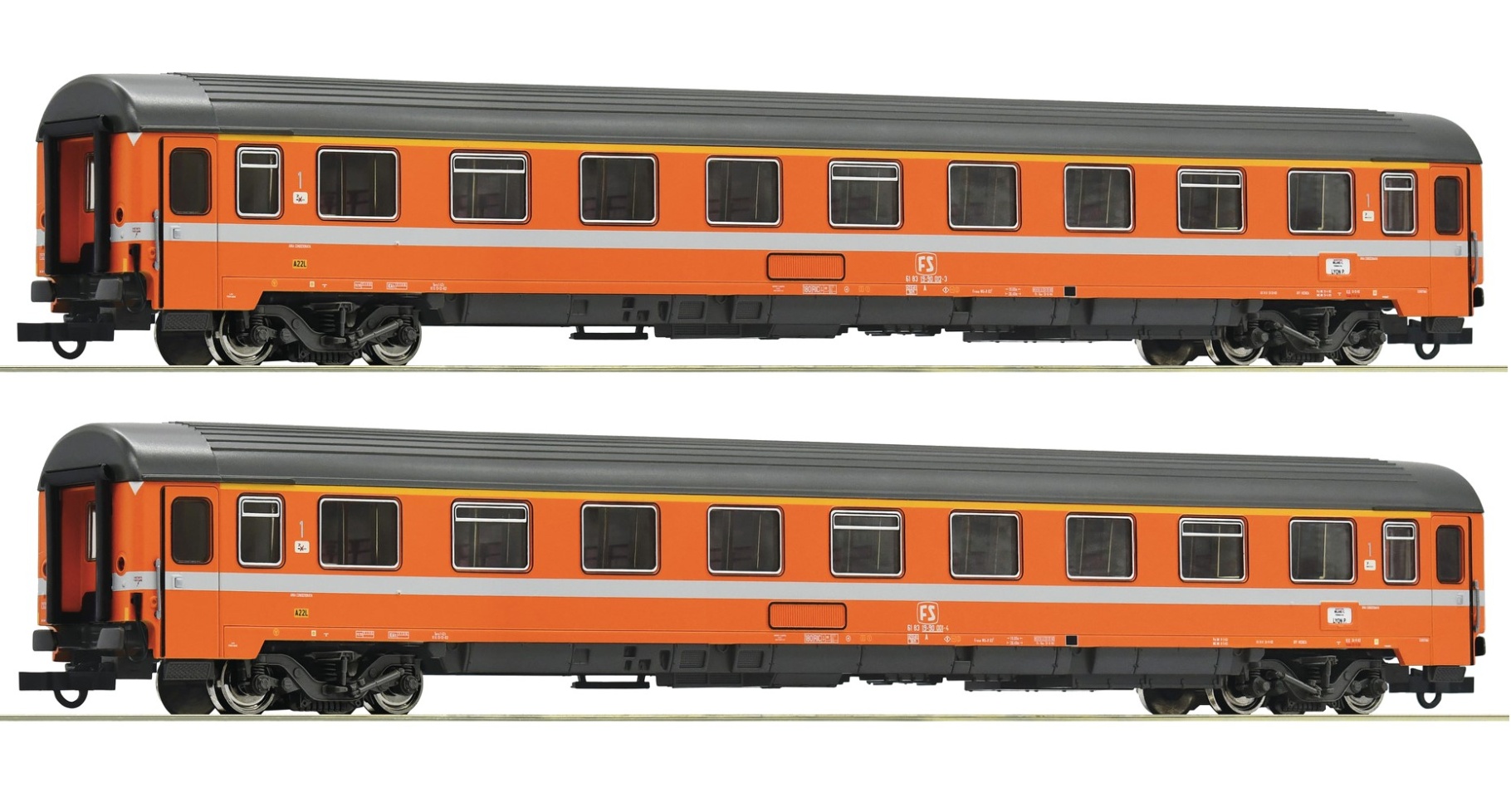Roco 74033 H0 Eurofima-Schnellzugwagen für den EC „Mont Cenis“ 2er-Set