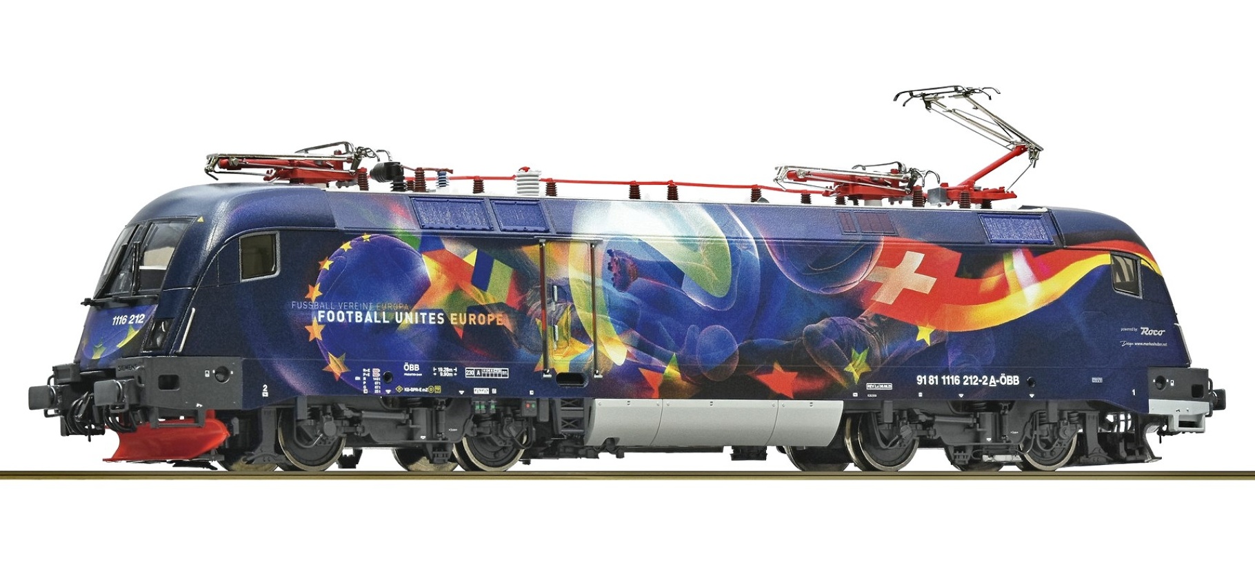 Roco 7500062 H0 E-Lok Rh 1116 „Fußball vereint Europa“, ÖBB 