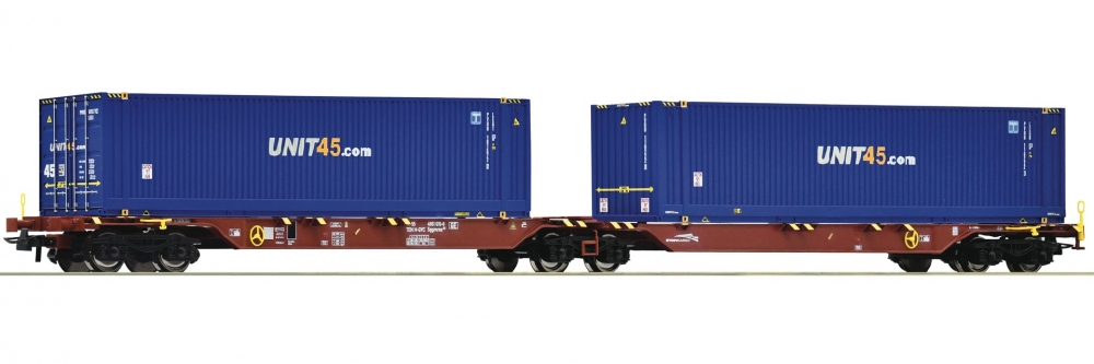 Roco 76634 H0 Container-Doppeltragwagen, GYSEV CARGO