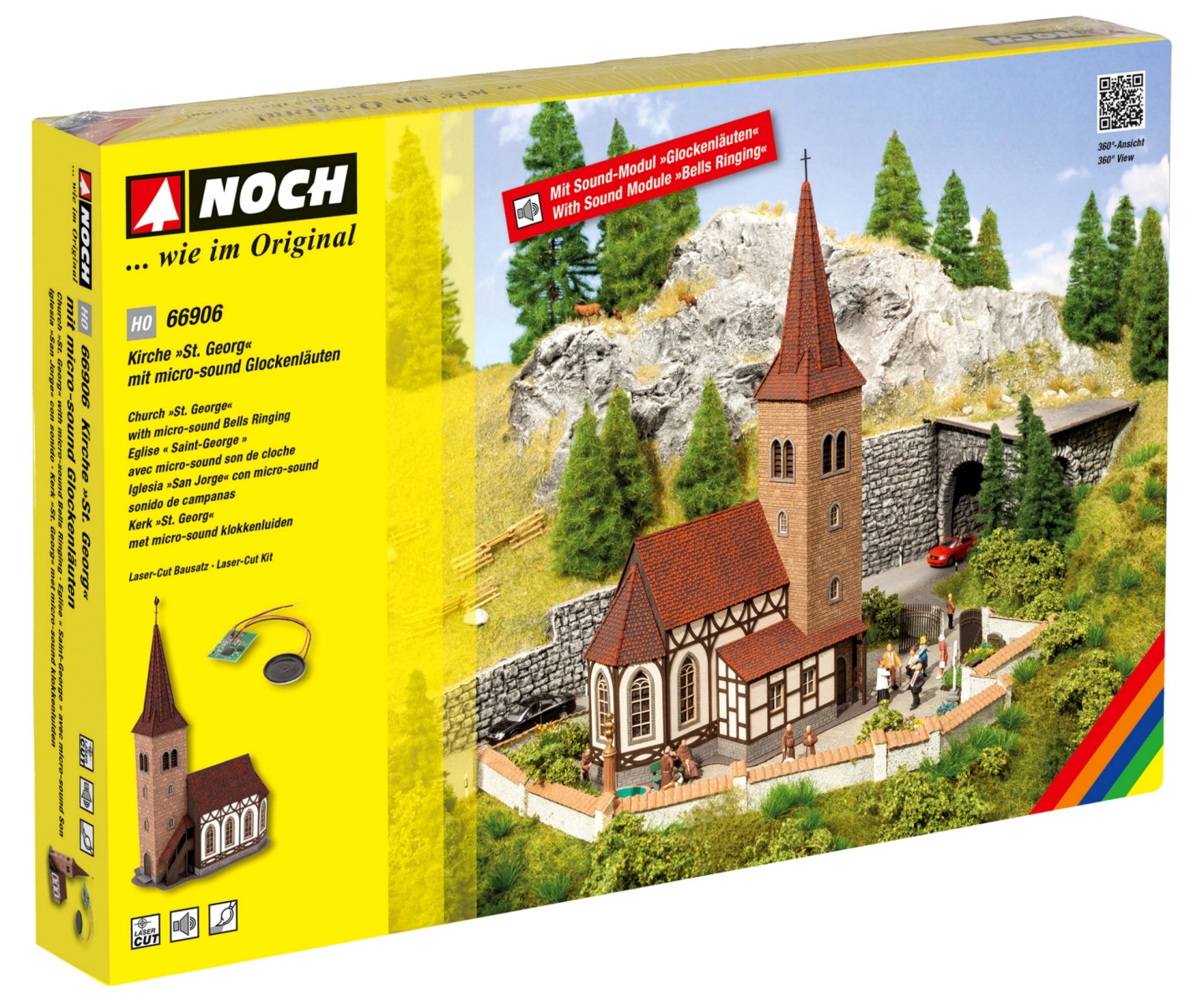 NOCH 66906 H0 Kirche St. Georg mit Sound Glockenläuten 