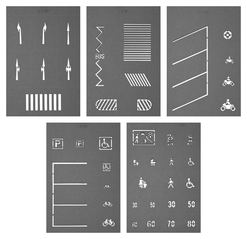 NOCH 60745 H0 Straßenmarkierungs-Schablonen