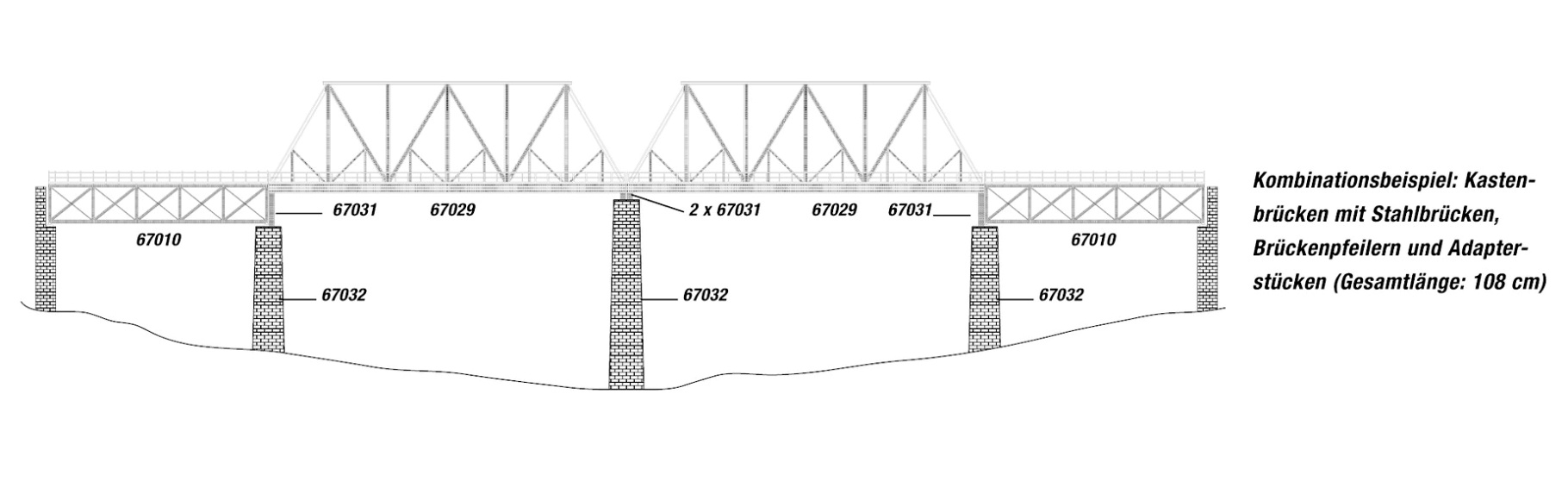 NOCH 67010 H0 Stahlbrücke, 18,8 cm lang 