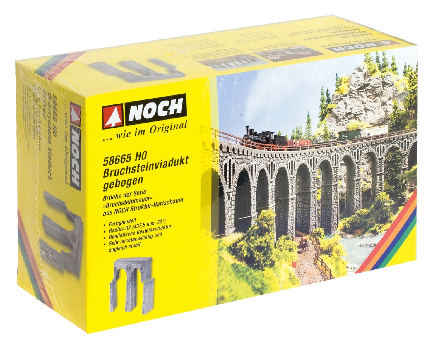 NOCH 58665 H0 Bruchsteinviadukt gebogen, Radius 437,5 mm 