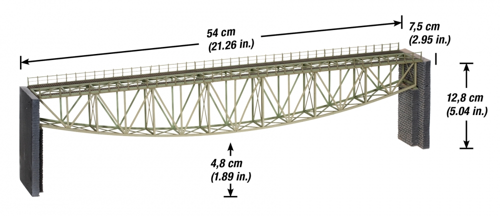 NOCH 67028 H0 Fischbauchbrücke, 54 cm lang