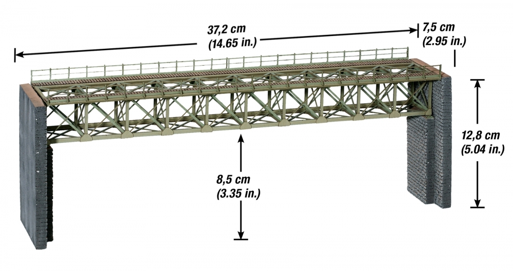NOCH 67020 H0 Stahlbrücke, 37,2 cm lang