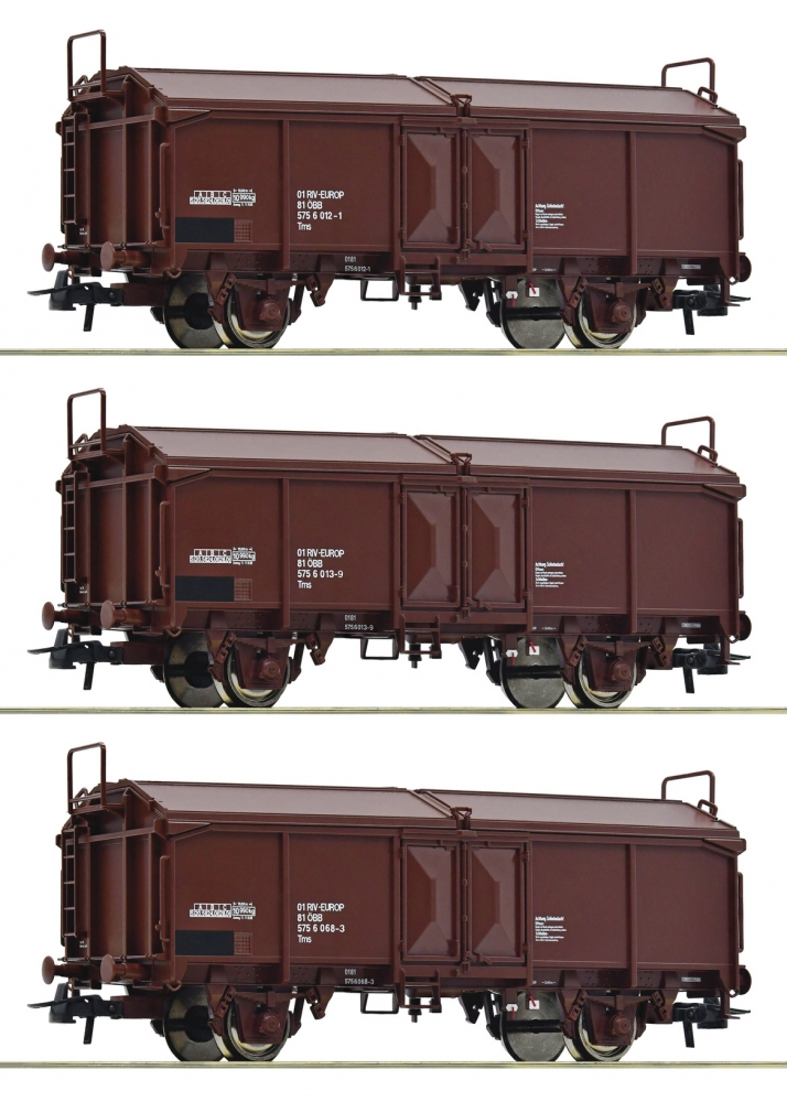 Roco 66178 H0 Schiebedachwagen, ÖBB 3er-Set