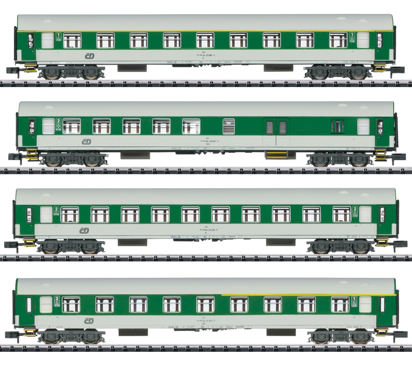 Minitrix 15695 N Schnellzugwagen Y/B, CD 4er-Set 