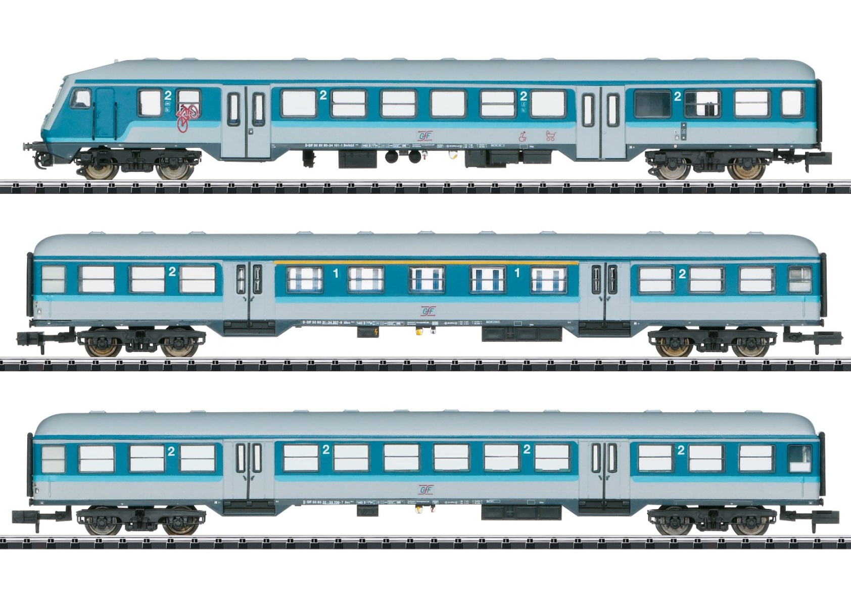 Minitrix 18262 N Nahverkehrswagen, (GfF) 3er-Set 