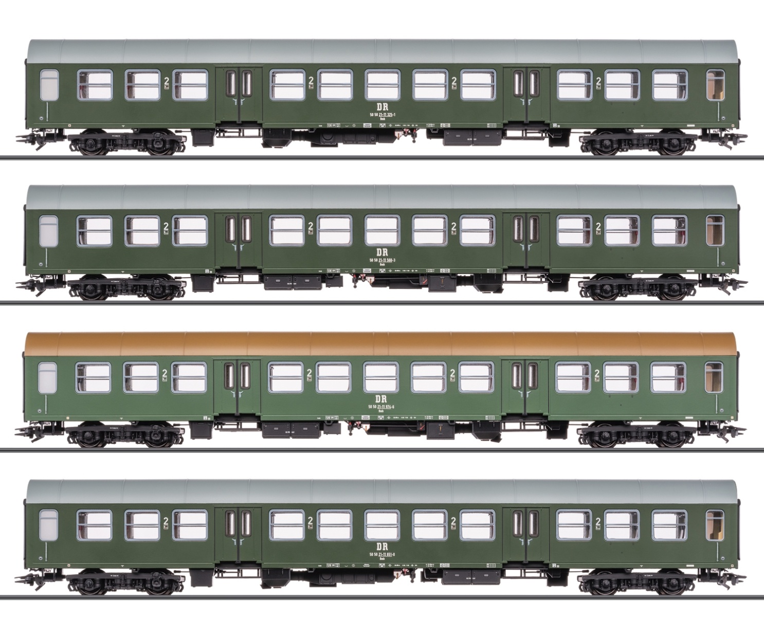 Trix 23180 H0 Personenwagen Halberstädter Mitteleinstiegswagen, DR 4er-Set