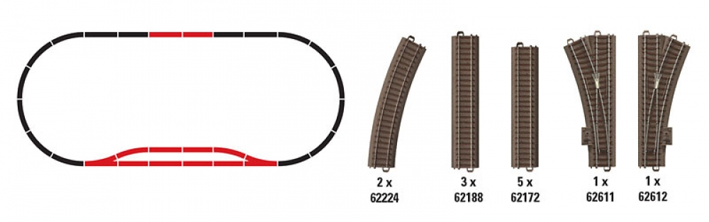 Trix 62902 H0 C-Gleis Ergänzungspackung C2