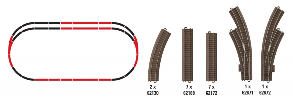 Trix 62903 H0 C-Gleis Ergänzungspackung C3