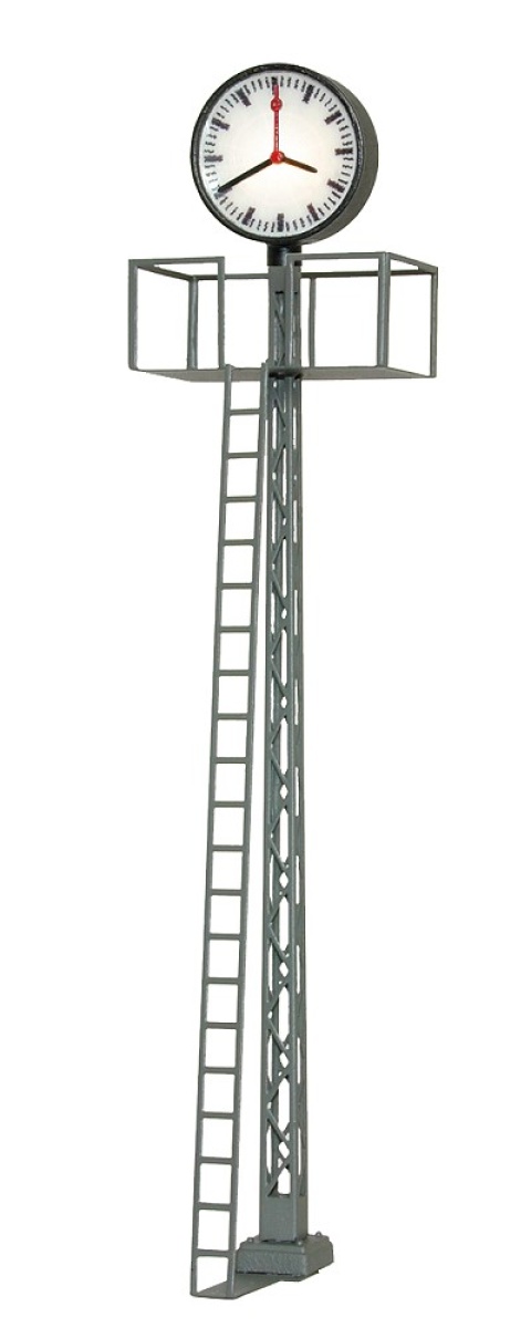 Viessmann 5081 H0 Beleuchtete Bahnhofsuhr auf Gittermast, LED weiß, 7 cm hoch