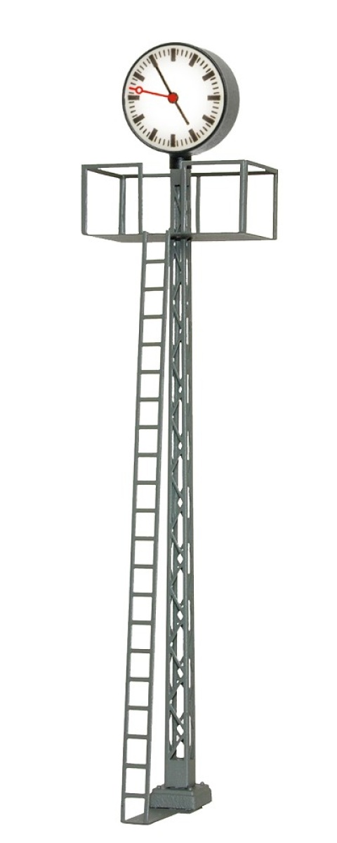 Viessmann 5082 H0 Beleuchtete Bahnhofsuhr auf Gittermast, LED weiß, 11 cm hoch