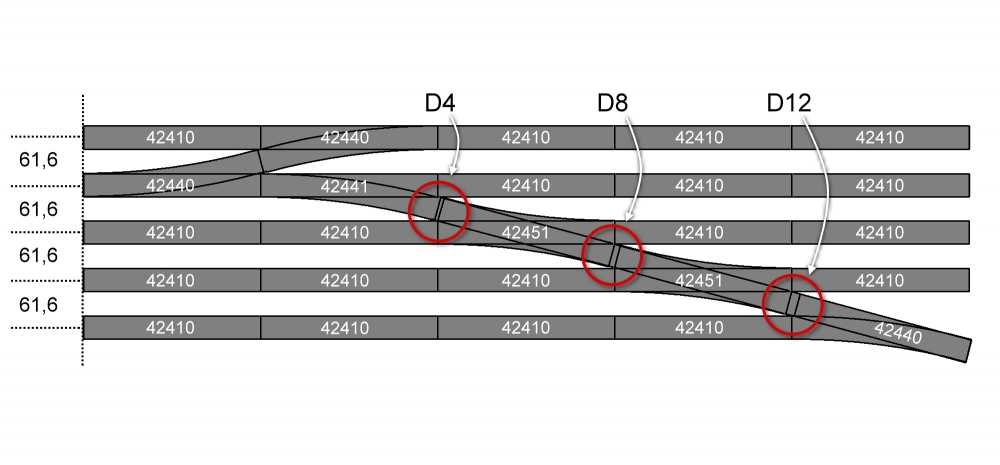 Roco 98001 H0 Distanzstück D4 ohne Bettung