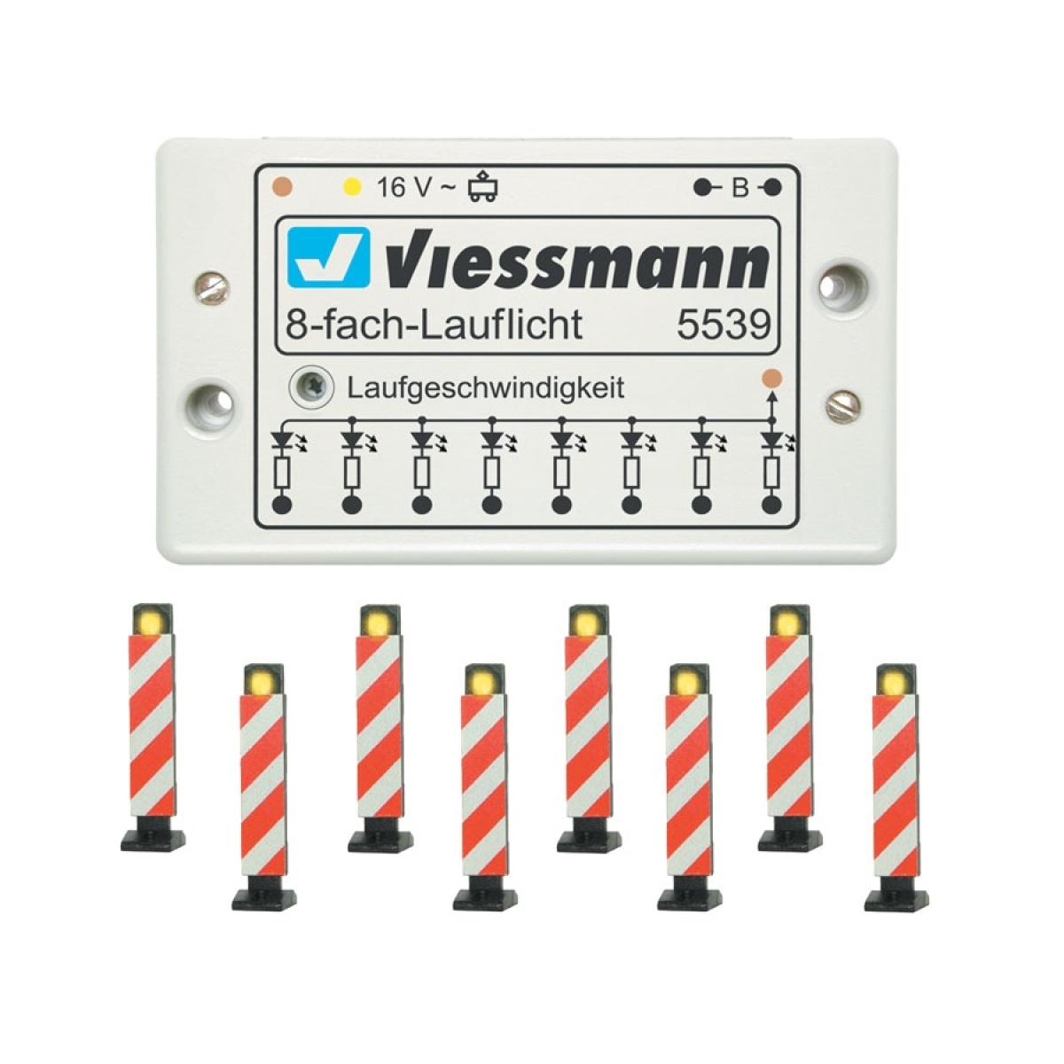 Viessmann 5040 H0 Warnbaken+ Laufl., 8Stueck 