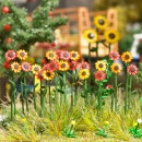 BUSCH 1290 H0 Rote/Bunte Sonnenblumen, Fertigmodell 