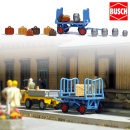 BUSCH 1624 H0 Bahnsteigkarre mit Zubehör 