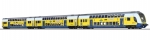 BRAWA 44574 H0 Doppelstock-Wagenset Metronom, 3er-Set (RE 3 Hamburg Hbf)