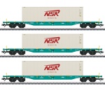 Märklin 47135 H0 Container-Tragwagen Bauart Sgns 3er-Set 