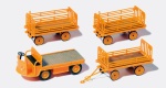 Preiser 17120 H0 Elektrokarre mit 3 Anhängern. 