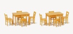 Preiser 17218 H0 2 Tische, 8 Stühle. Materialf 